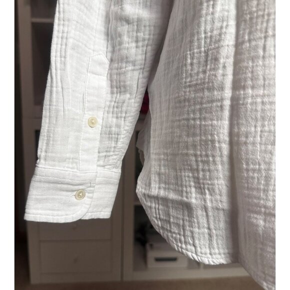 J.CREW Womens Classic Shirt Sz PS Garcon in cotton-Linen Gauze Botton-up Casual - Picture 8 of 12